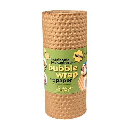 Eine Rolle PapairWrap einlagig mit grüner Banderole darum.